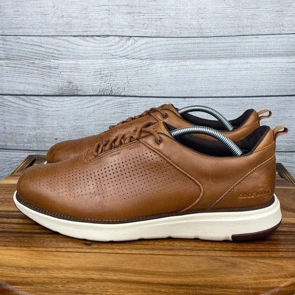 Cole Haan Tan Perforated Leather Derby Sneakers Size 11 Cole Haan Men main image 3